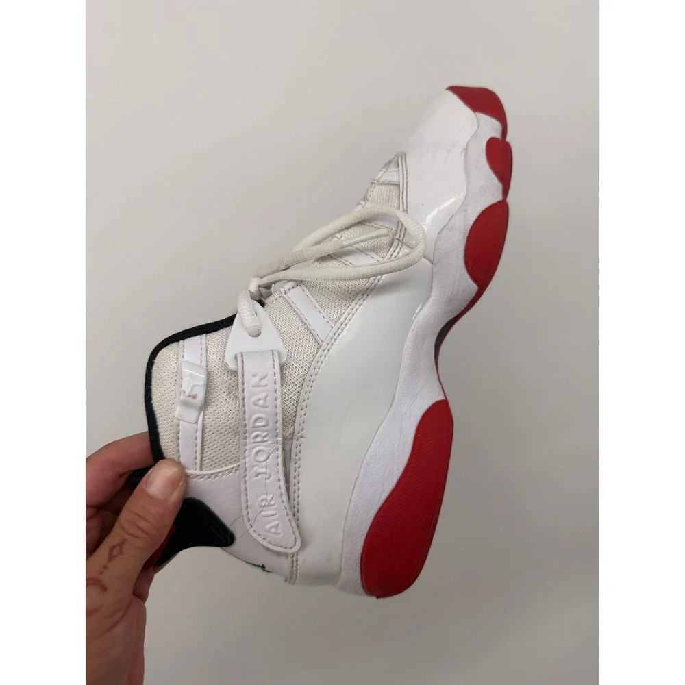 Nike Air Jordan 6 Rings Youth Shoes White Red Leather Basketball‎ Size 4.5Y